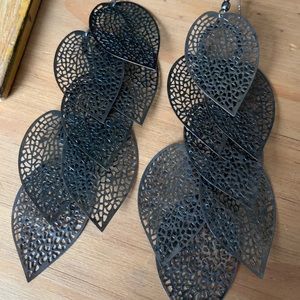 Dark Bronze Leaf Earrings